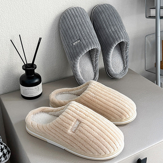 Cozy Cotton Slippers ; Women Winter House Shoes